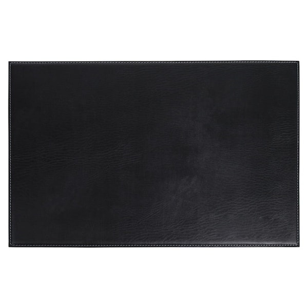 Dacasso Black 17" x 12" Leatherette Square Corner Placemat HN-1147 - main